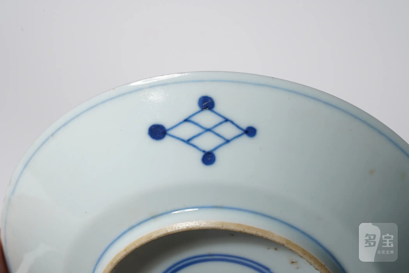 清中期 景德镇新渡仿天启青花菊花诗文盘 - 图7